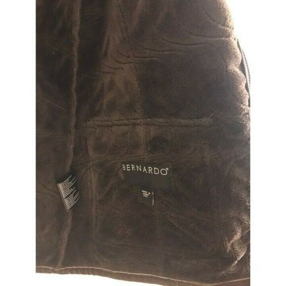 Bernardo Long Sleeve Zipper closure Brown jacket relaxed collared sz pxs satin - Picture 7 of 8
